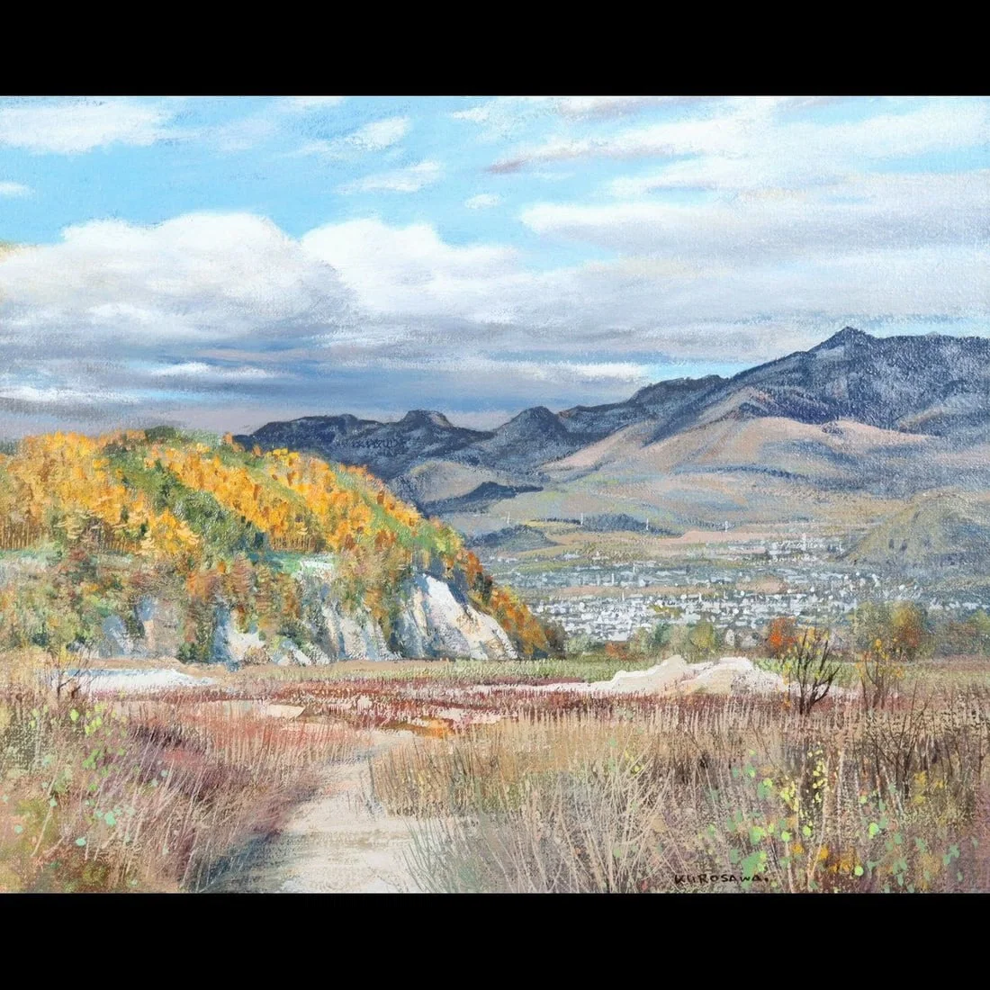 Nobuo Kurosawa "Gleaming Mountain Foothills" Original Oil on Canvas, Size 8