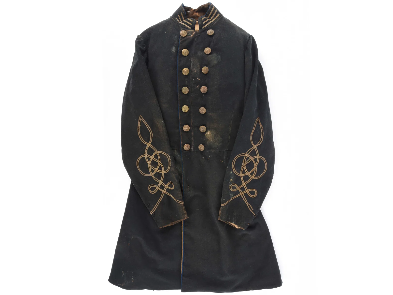 North Carolina Confederate Captain's Frock Coat: by M. Grausman, Merchant Tailor, Raleigh N.C.