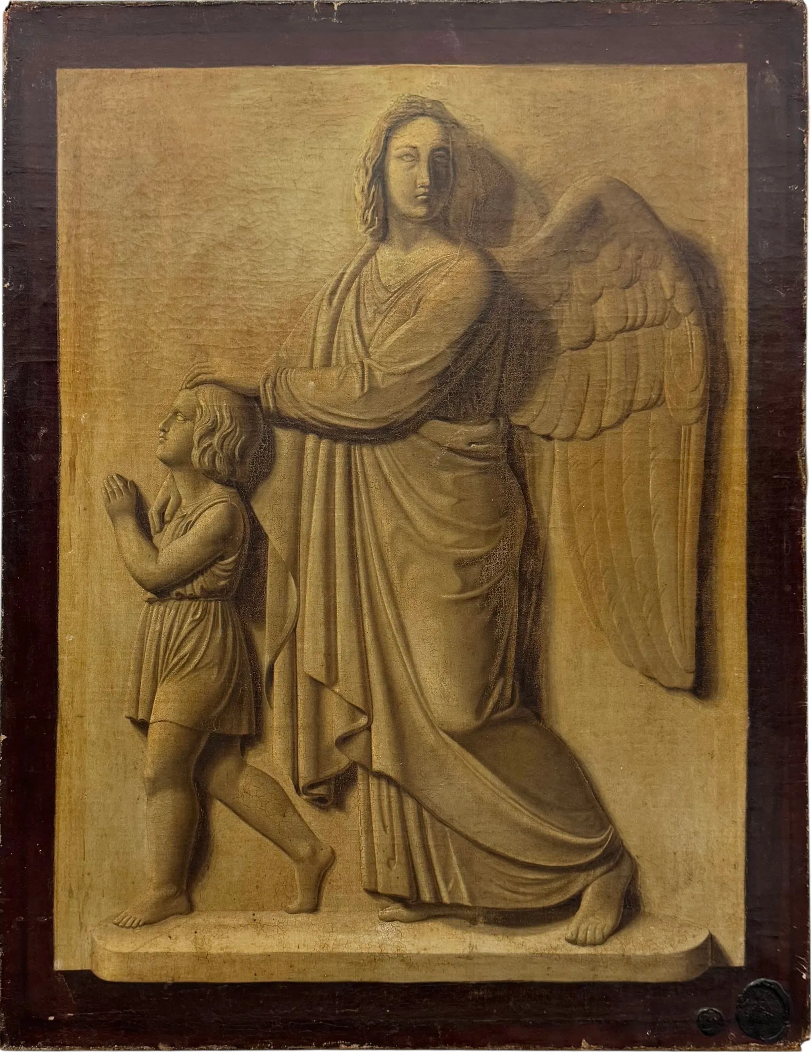 Northern European School Trompe-l'œil Old Master "The Child's Guardian Angel"