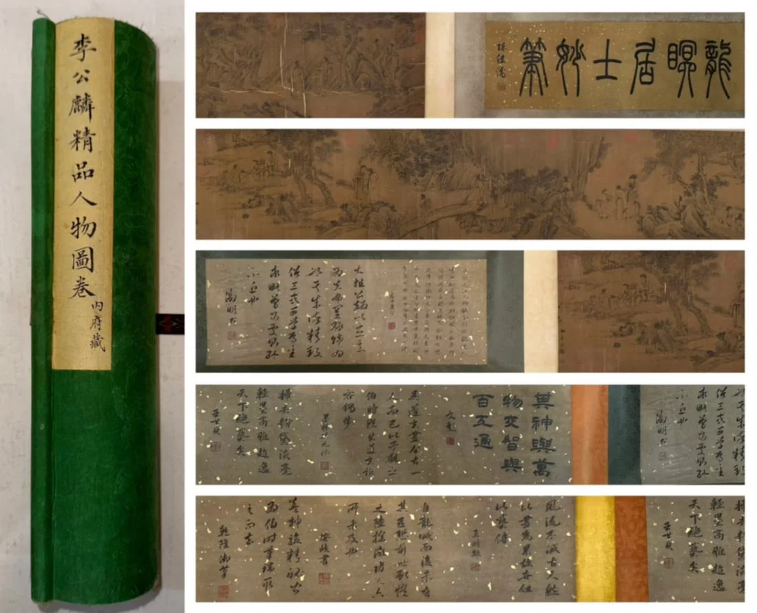 NORTHERN SONG DYNASTY, LI GONGLIN, FIGURE SCROLL, INK ON SILK, HANDSCROLL