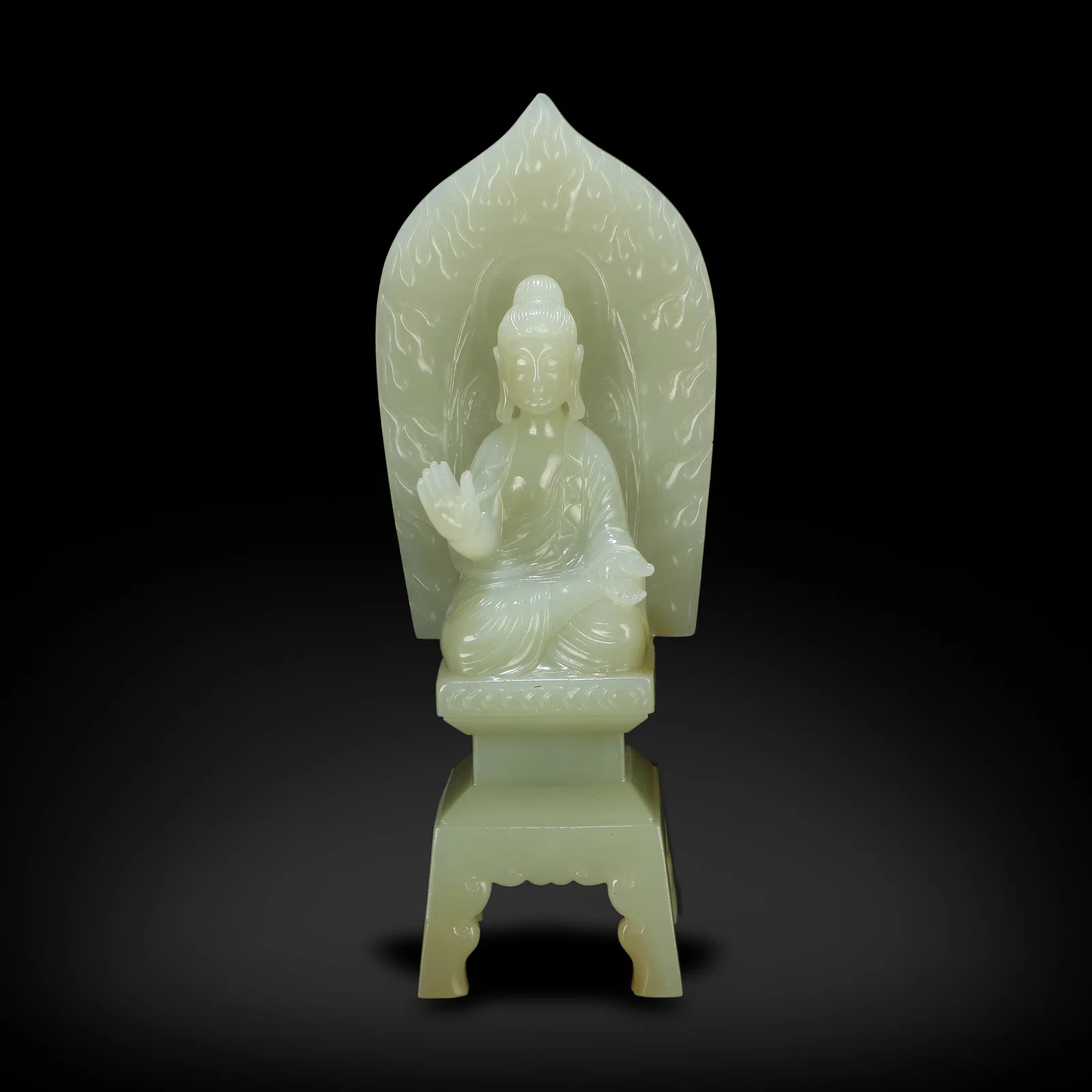 Northern Wei Dynasty Hetian white jade "bench Buddha"