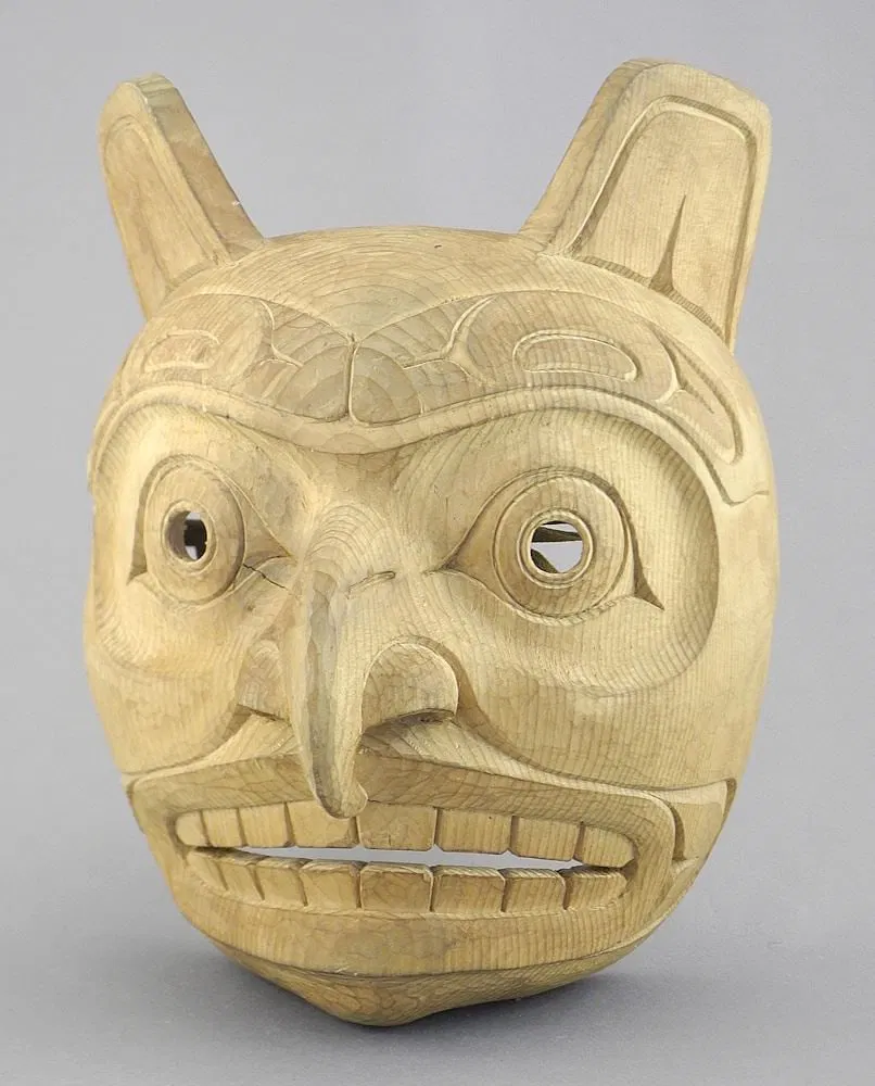 Northwest Coast Style "Hawk" Mask signed Paul Johnny, 9 1/2"h.