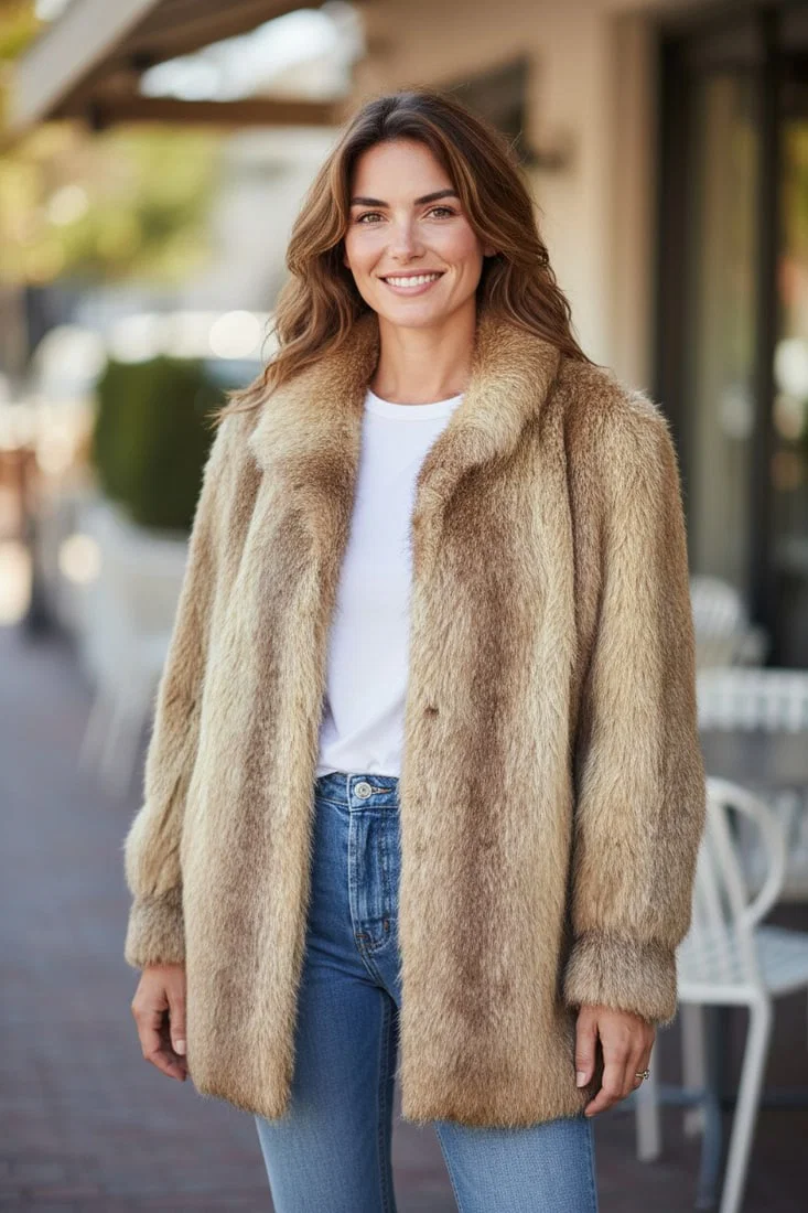 NUTRIA FUR COAT EU: L ; US: 16