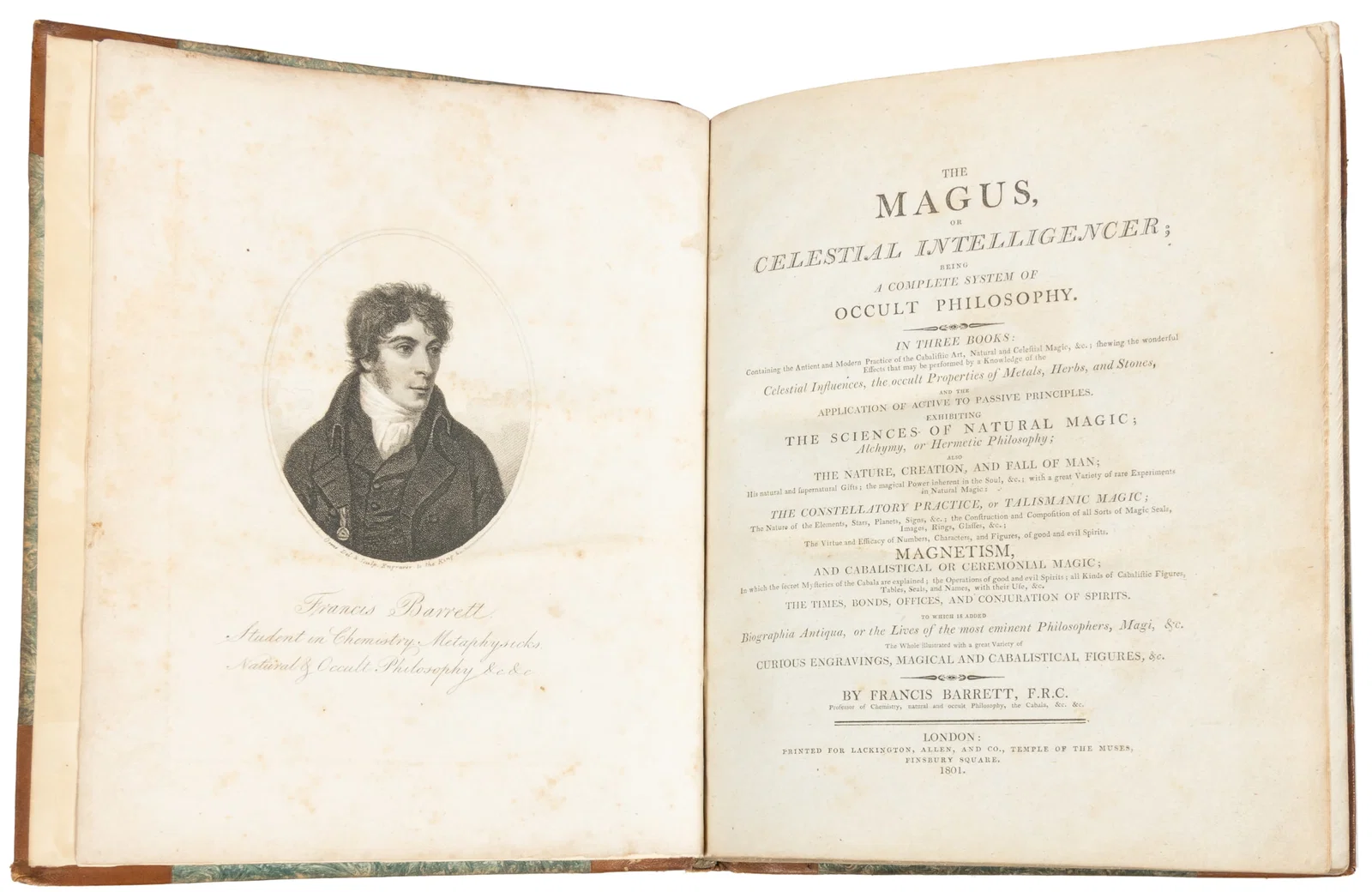 [OCCULT]. BARRETT, Francis (1770-1830). The Magus, or Celestial Intelligencer... London: Lackington,