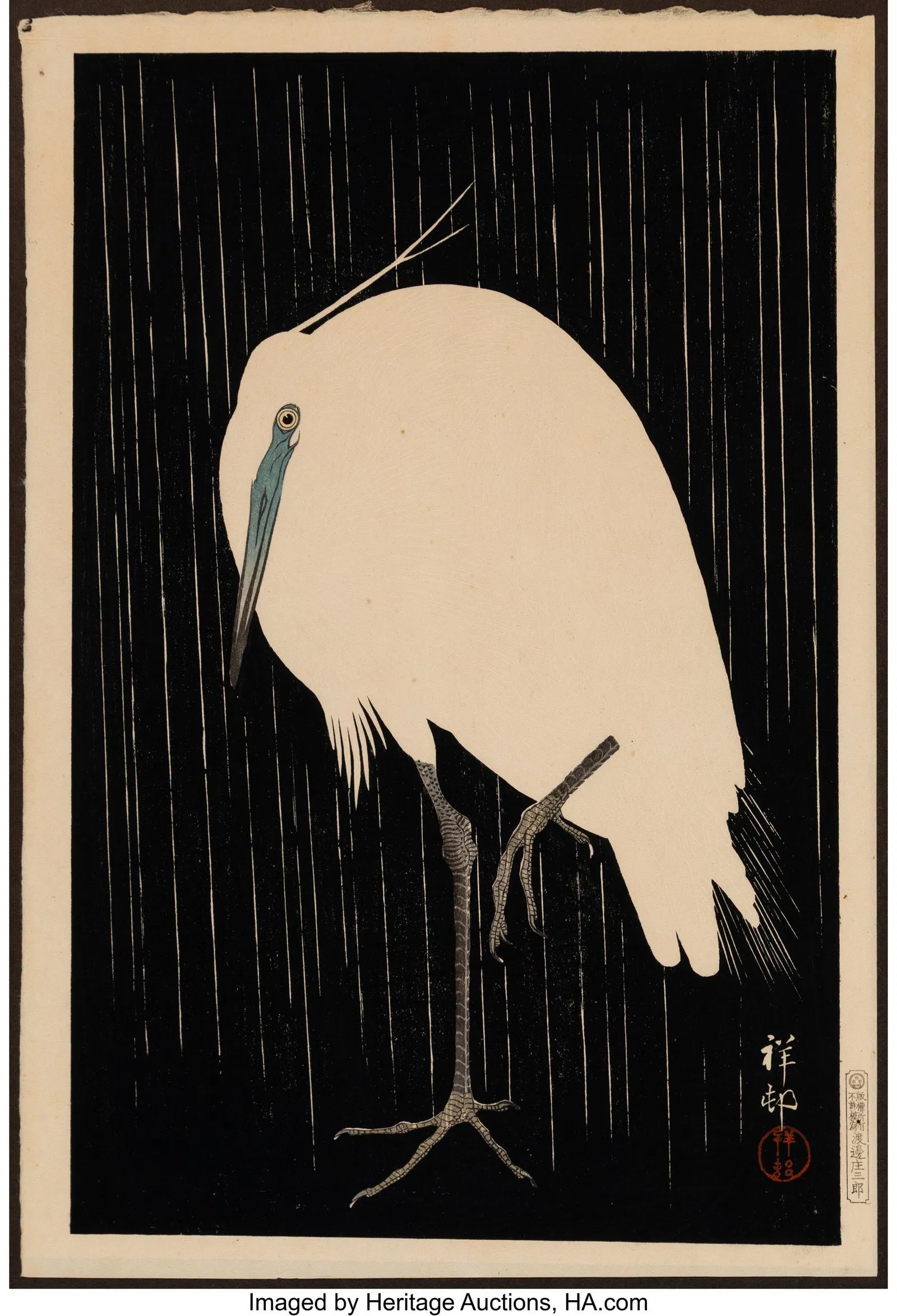Ohara Koson (Japanese, 1877-1945) Egret Standing