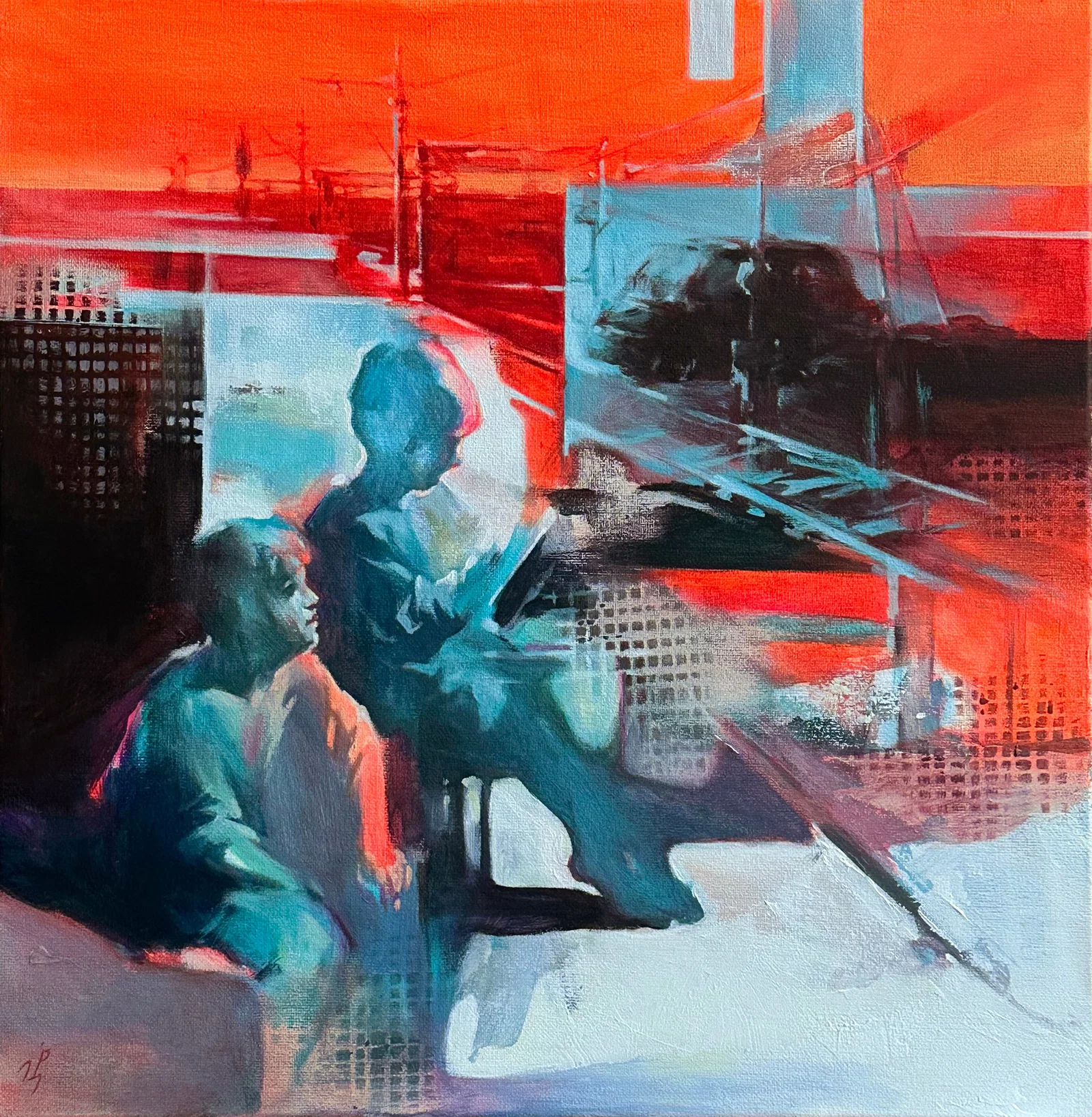 Oil genre painting Waiting Ivan T.