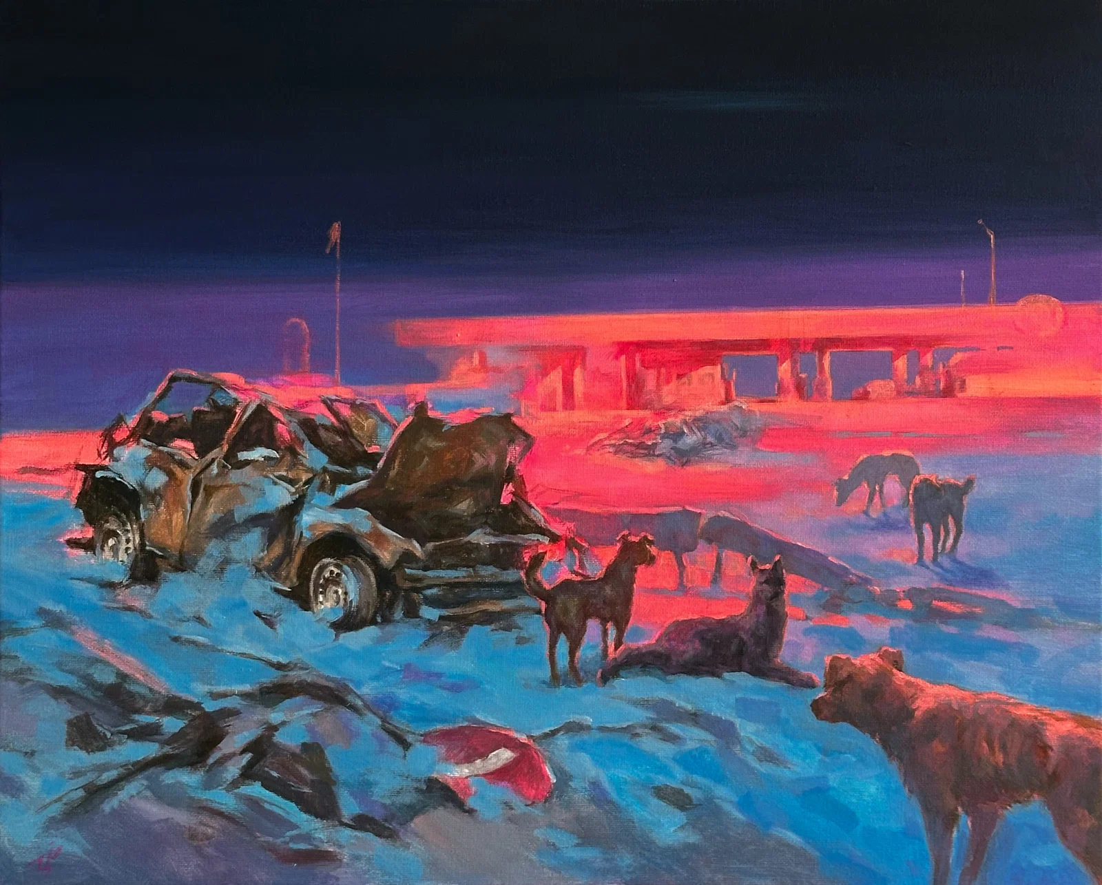 Oil landscape painting Outside Ivan T.