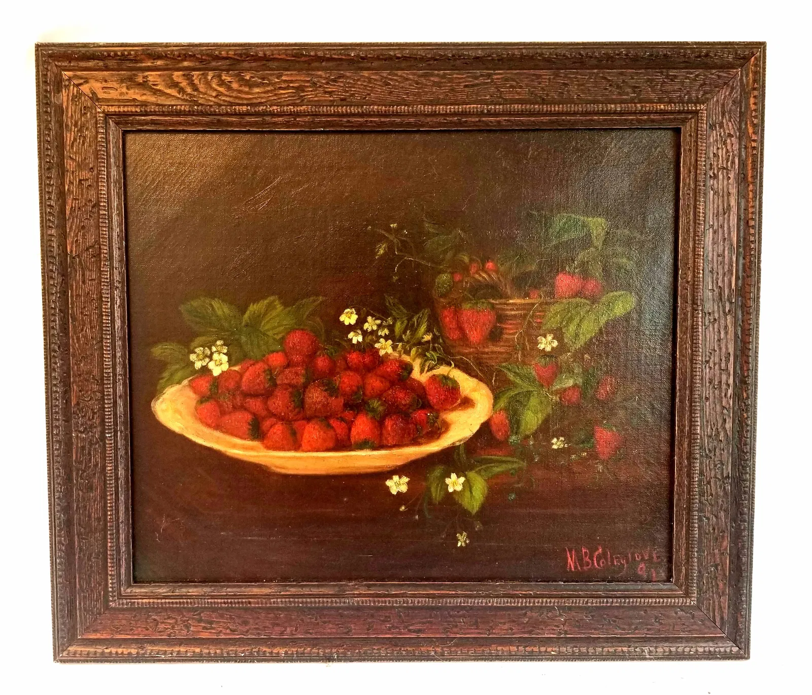 Oil on canvas signed M B Colegrove 1894