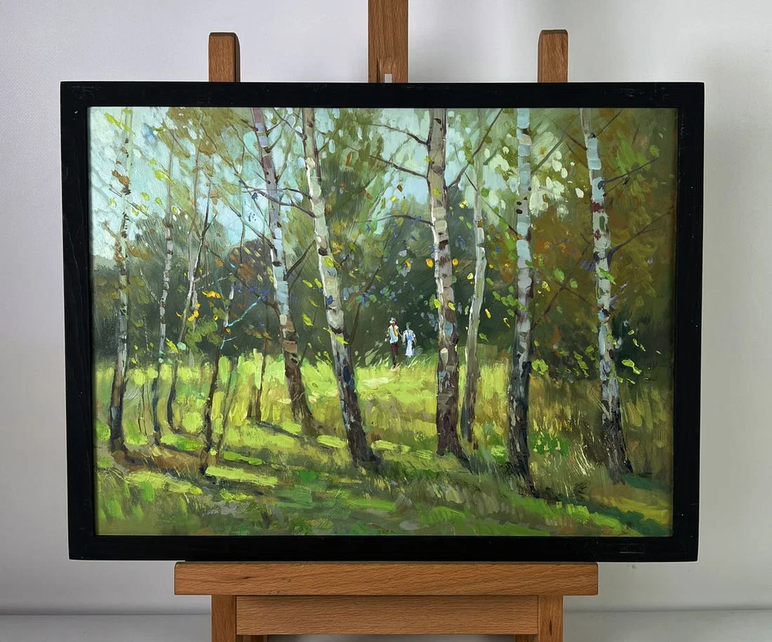 Oil painting A walk among the birches Yuriy Suprunchuk