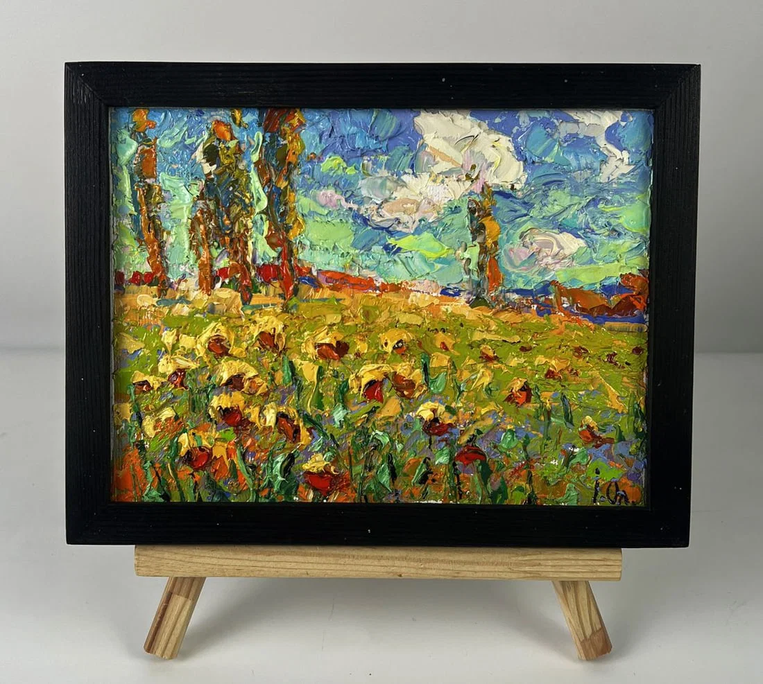 Oil painting A warm summer day in the field Oleksiy Ivanyuk