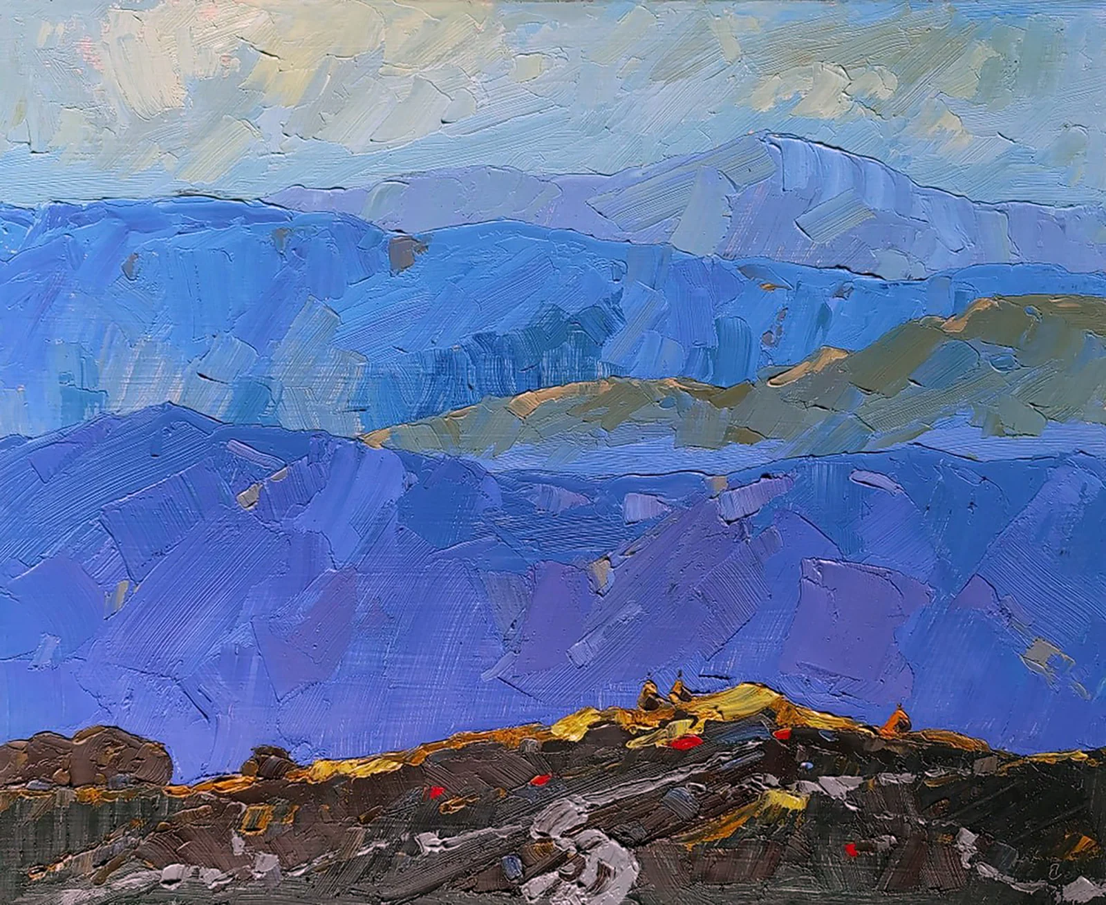 Oil painting Alpine meadows Yaroslav Savchyn