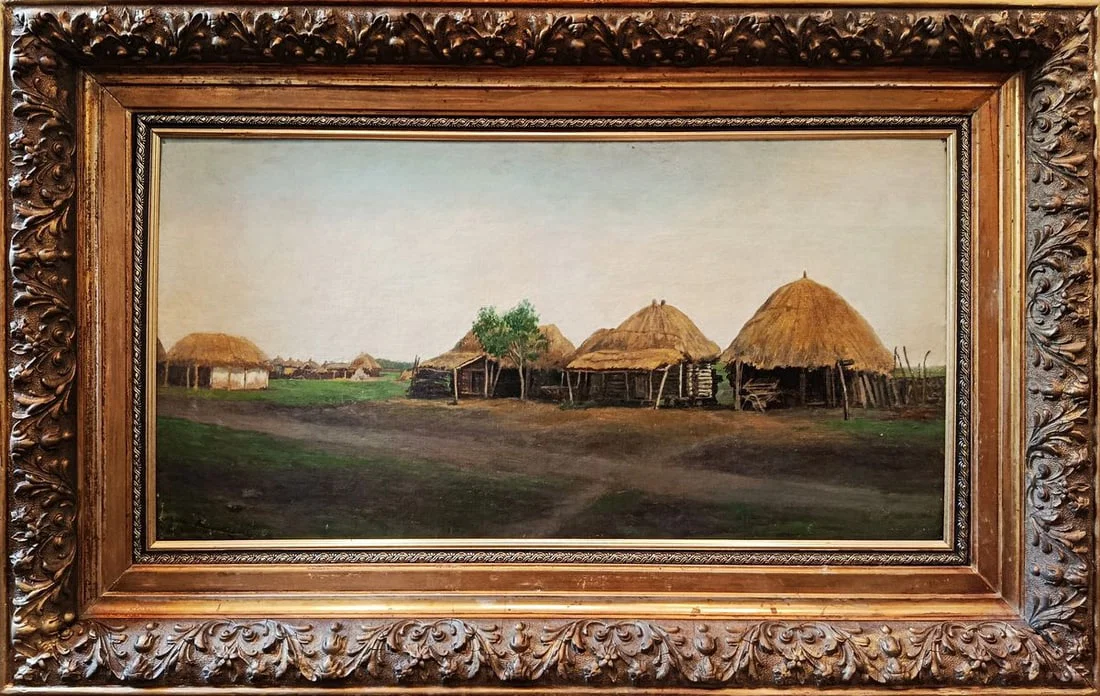 Oil painting Ancient village Vladimir Orlovsky