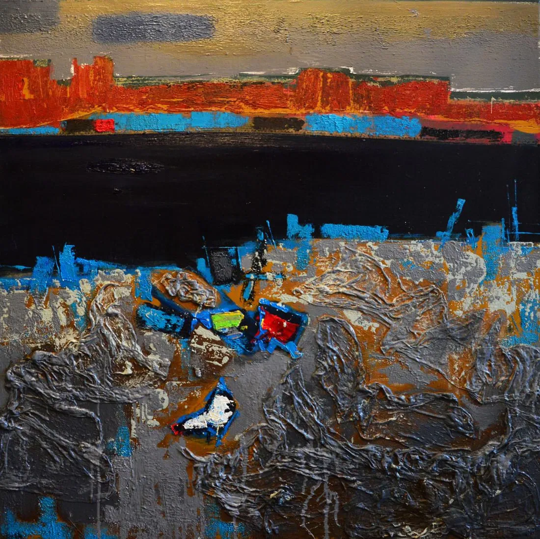 Oil painting At the River Natalia Korf-Ivaniuk