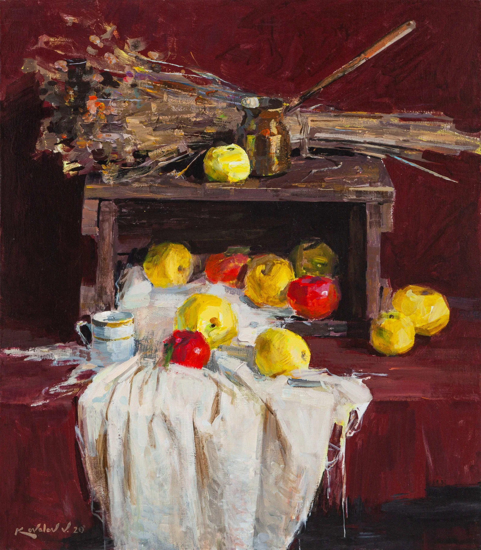 Oil painting Autumn apples Kovaliov V.