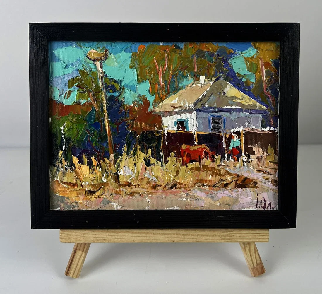 Oil painting Autumn coolness in the village Oleksiy Ivanyuk