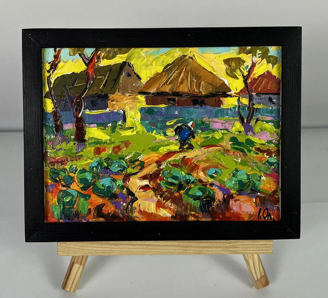Oil painting Autumn evening in the village Oleksiy Ivanyuk