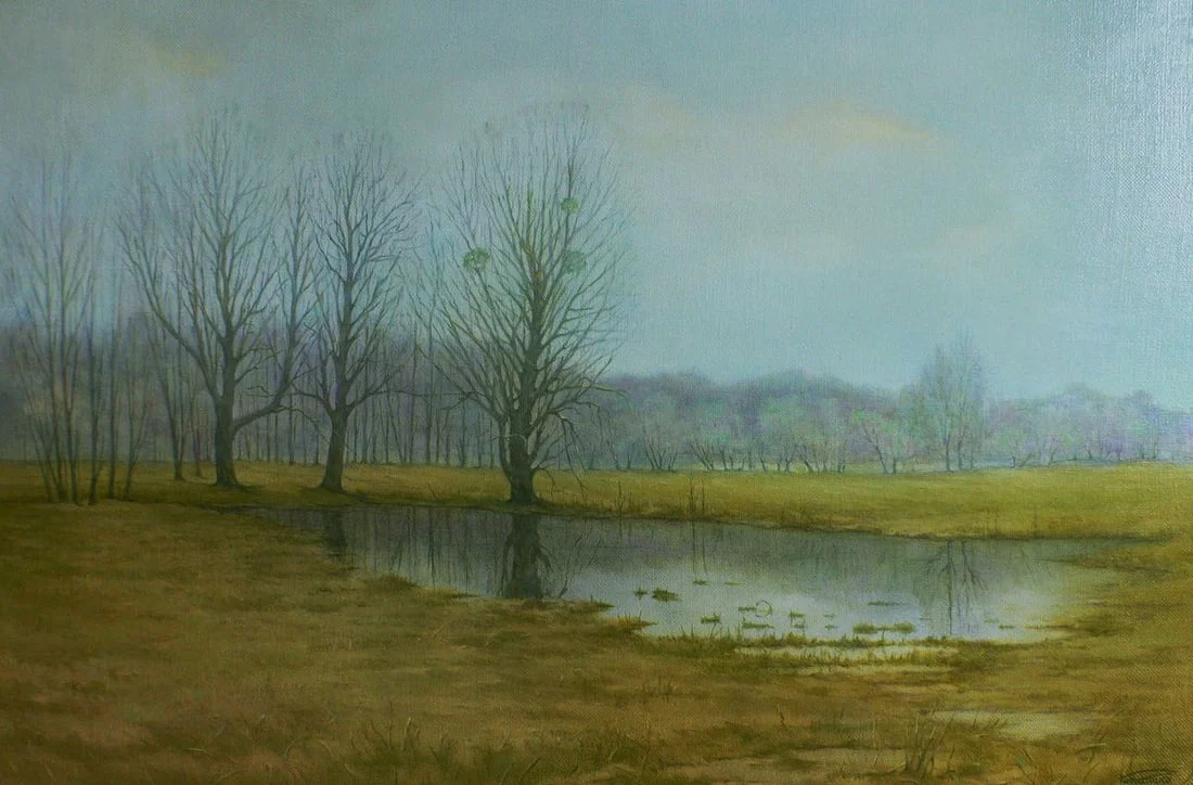 Oil painting Autumn swamp Vasily Korkishko
