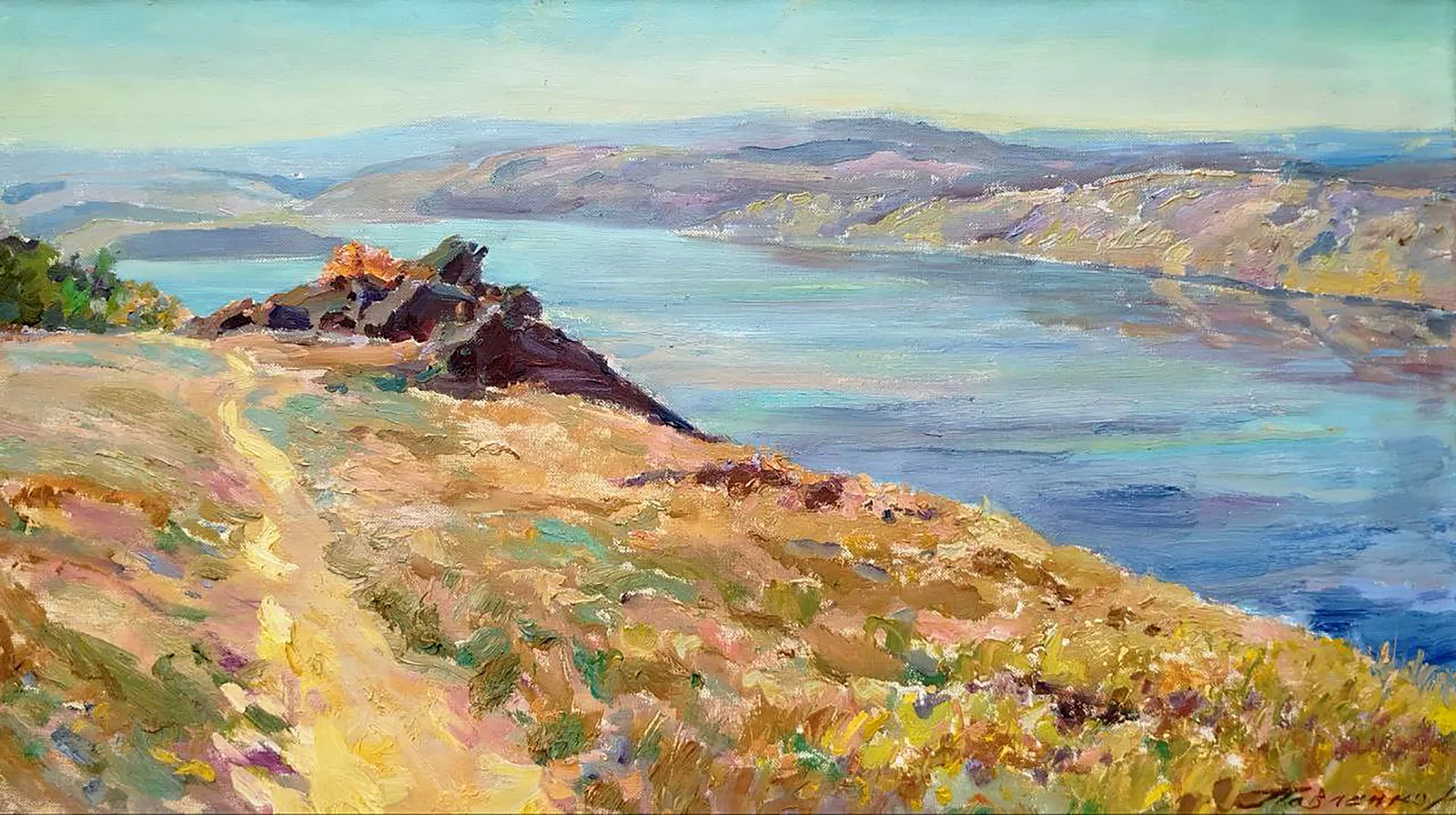 Oil painting Blue River Leonid Pavlenko