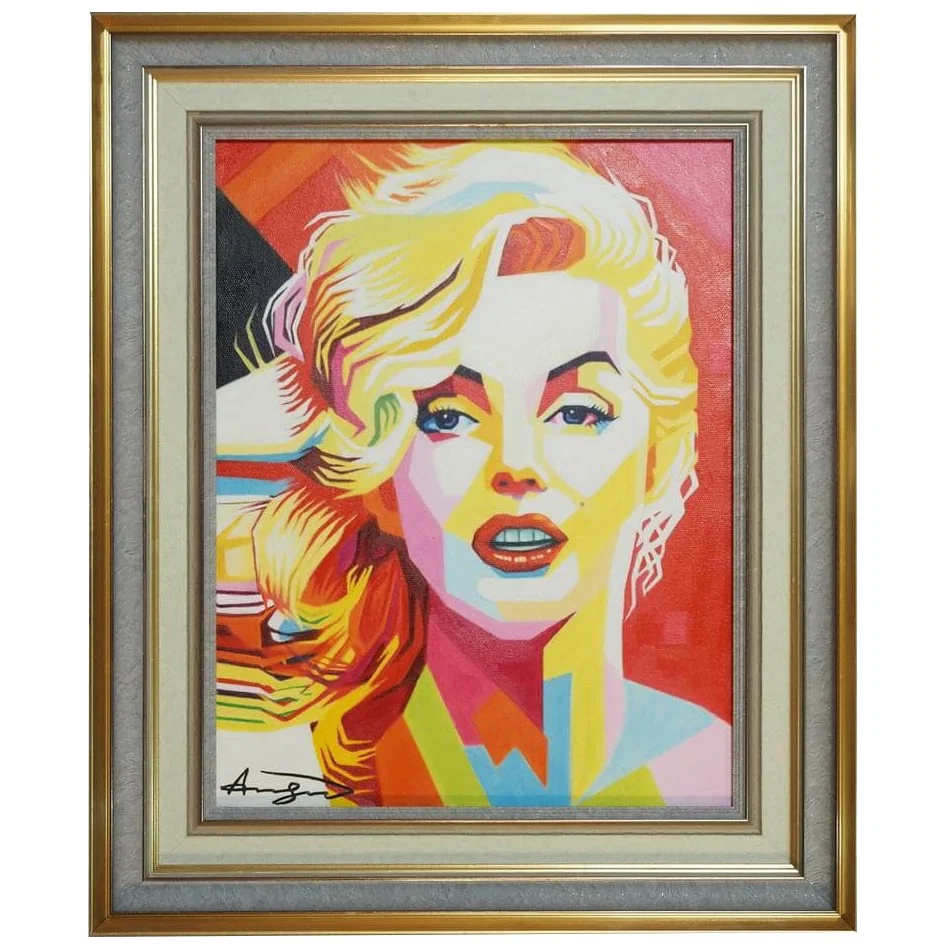 Oil Painting by Andy Warhol, "Monroe" Portrait, F6