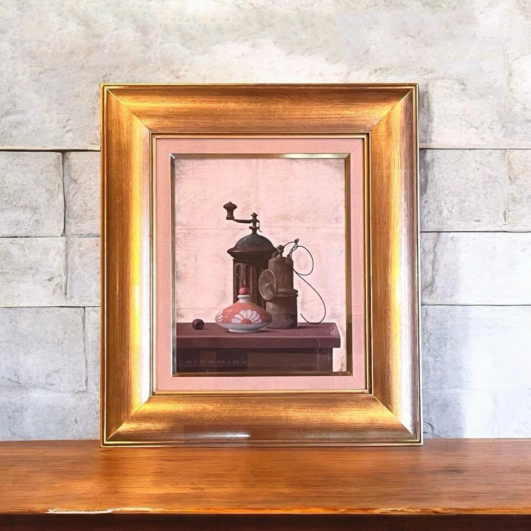 Oil Painting by Minamida Masayasu - "Tabletop Still Life" - Framed - Size F3