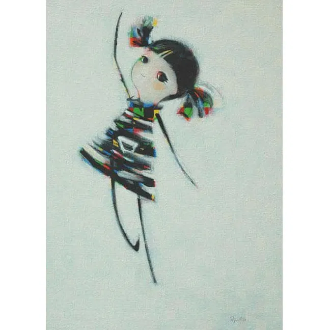 Oil Painting by Reiko Kanke – Girl Saying Come Again