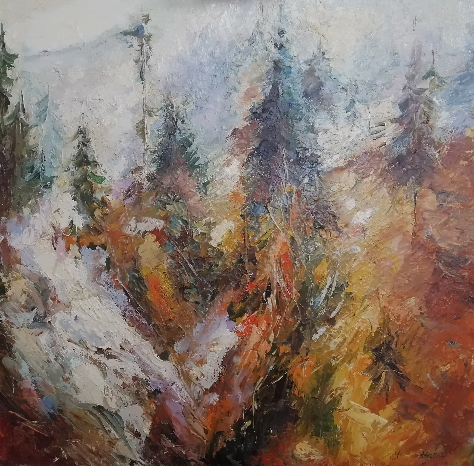 Oil painting Carpathian mountain Vadim Os'onov