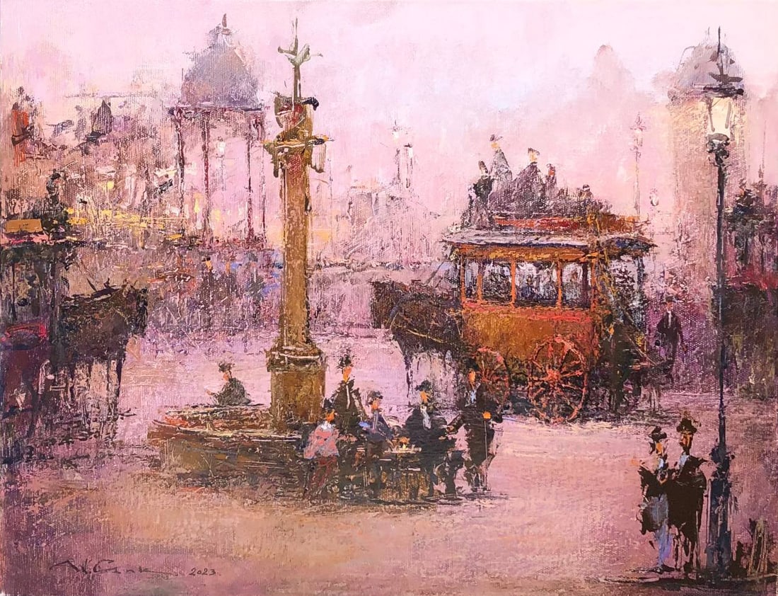 Oil painting Chess game, second name: Children's checkmate Andrii G.