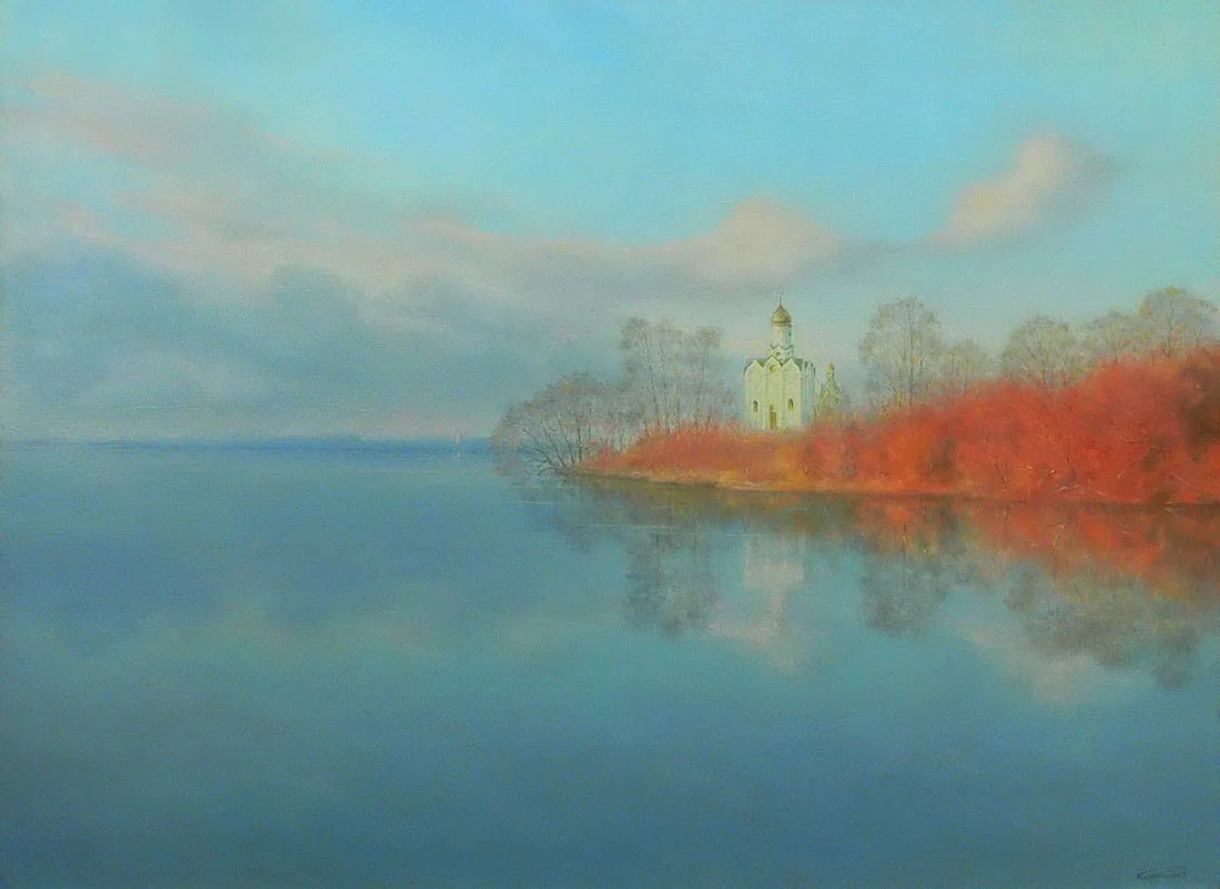 Oil painting Church of St. Nicholas Vasily Korkishko