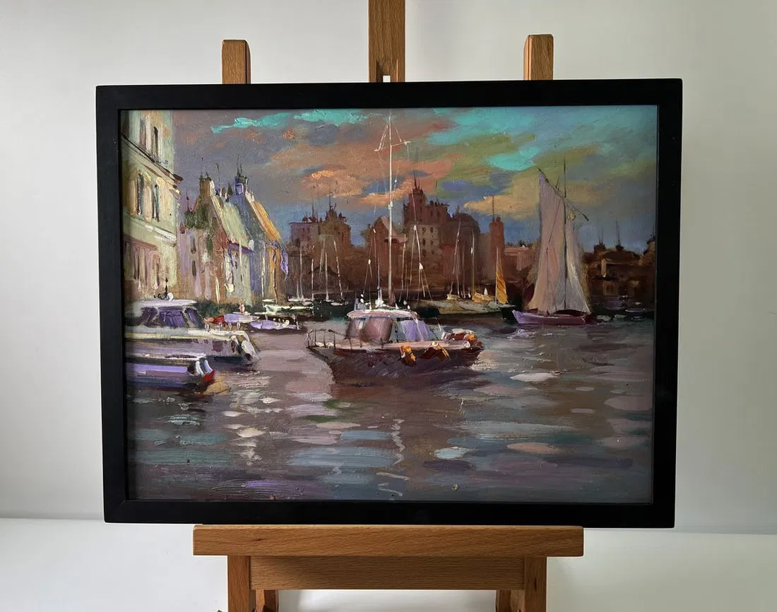 Oil painting City sailboats Yuriy Suprunchuk