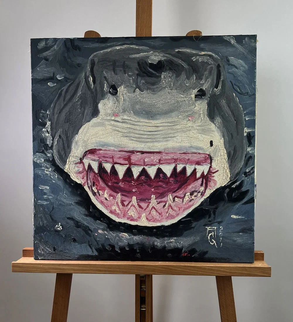 Oil painting Dancing with a Shark Oleksandr Gukalov