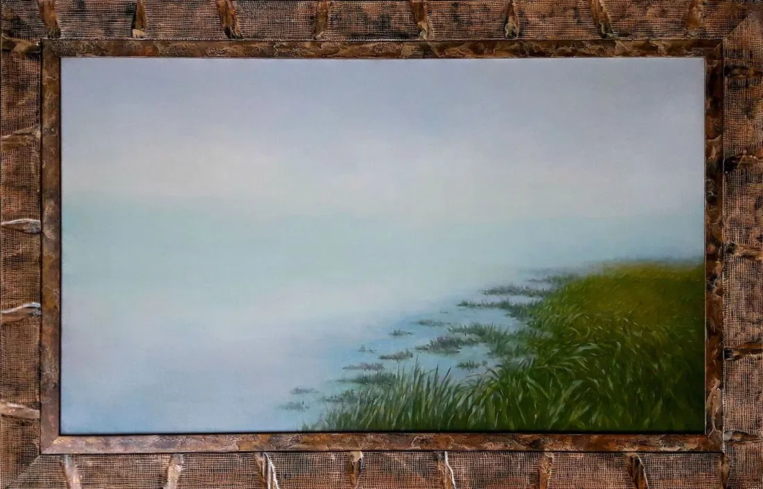 Oil painting Dawn of the river Vasily Korkishko