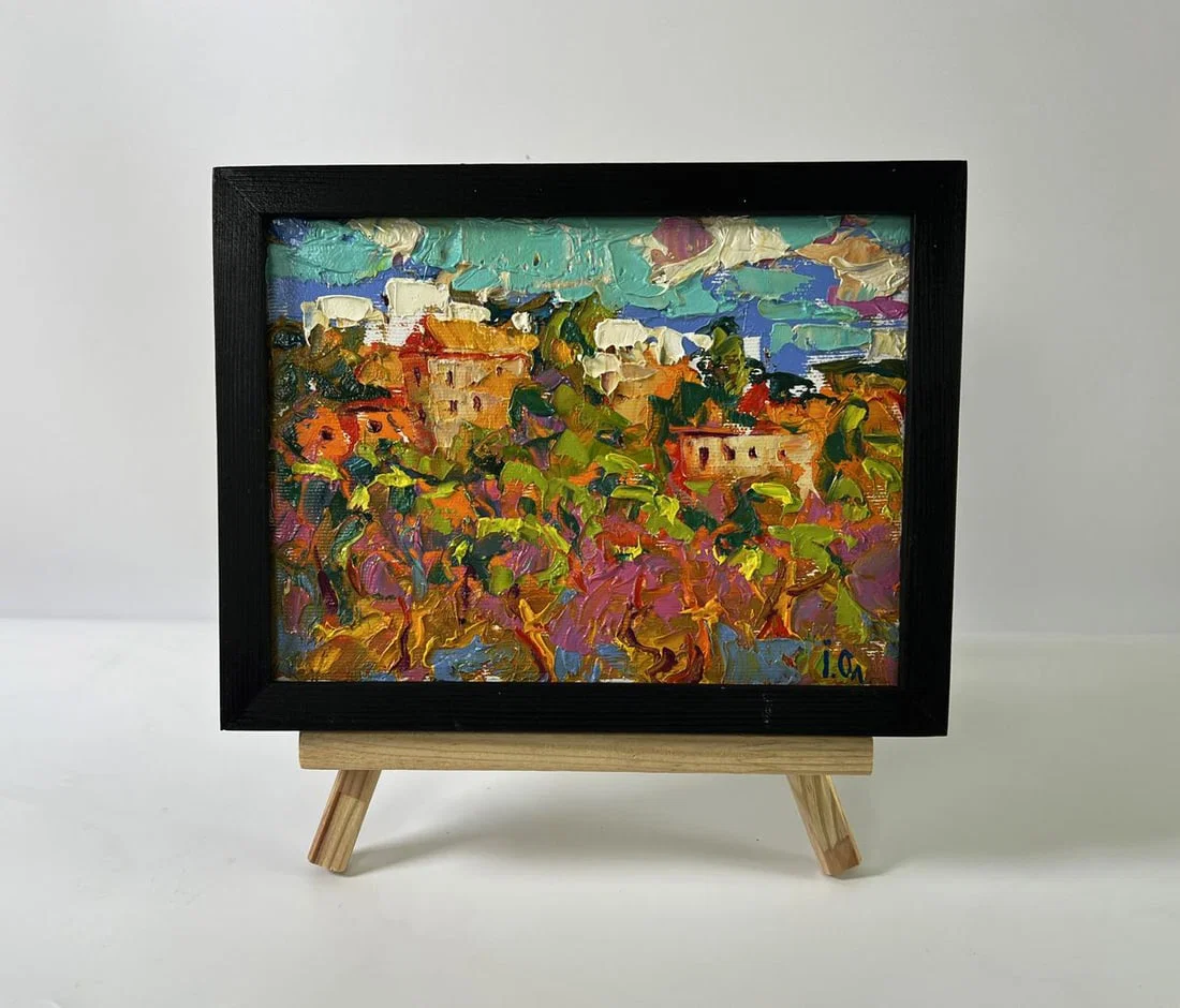 Oil painting Dynamics of the daytime city Oleksiy Ivanyuk
