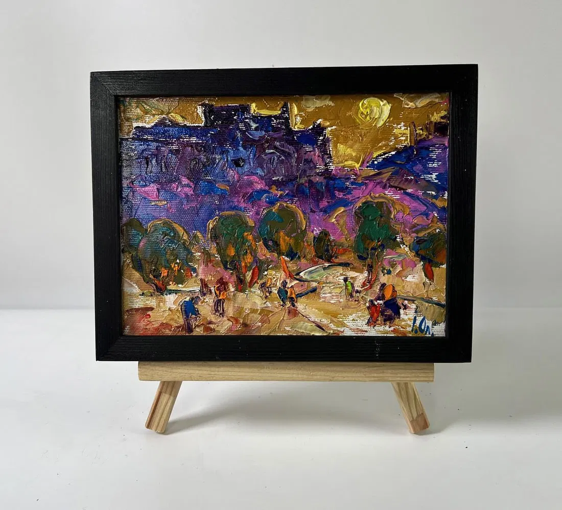 Oil painting Evening city park Oleksiy Ivanyuk