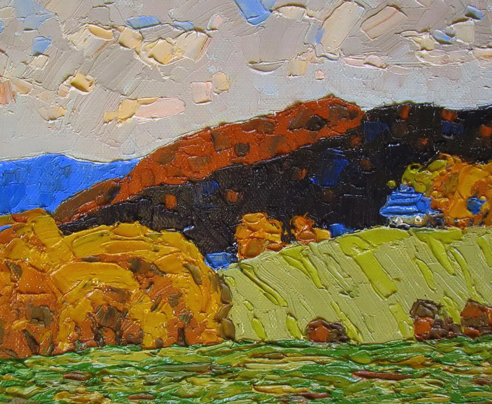 Oil painting Evening in the meadow Yaroslav Savchyn