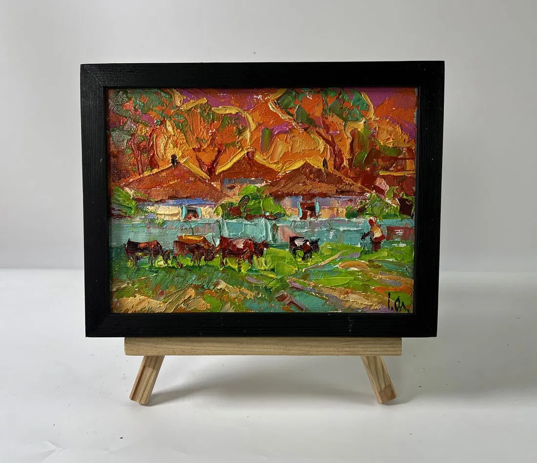 Oil painting Evening of the village Oleksiy Ivanyuk