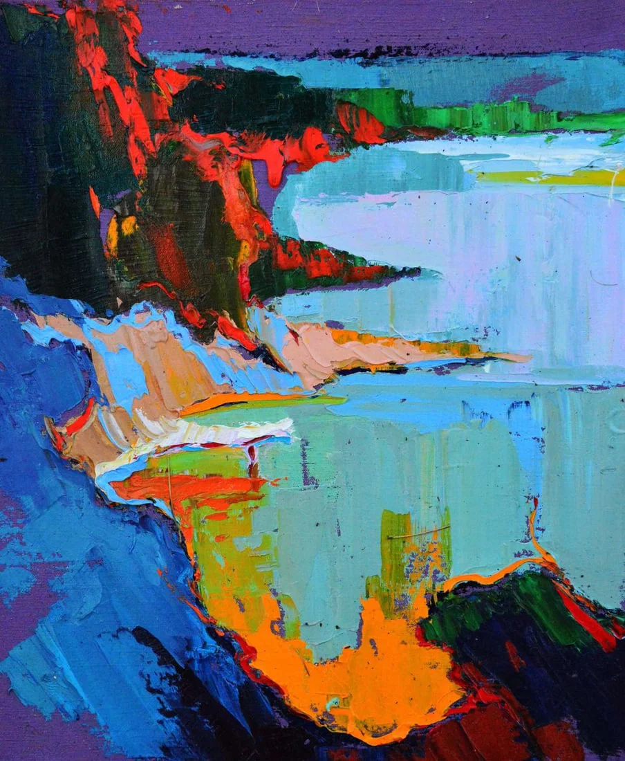 Oil painting Evening seashore Natalia Korf-Ivaniuk