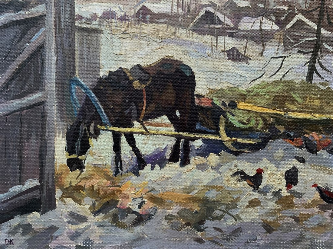 Oil painting Fairy tale at horse's pace Unknown artist