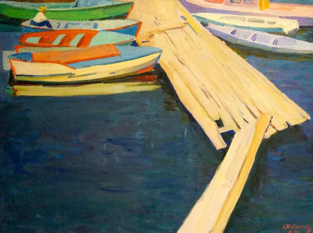 Oil painting Ferry boats Atayan Armen Arshakovich