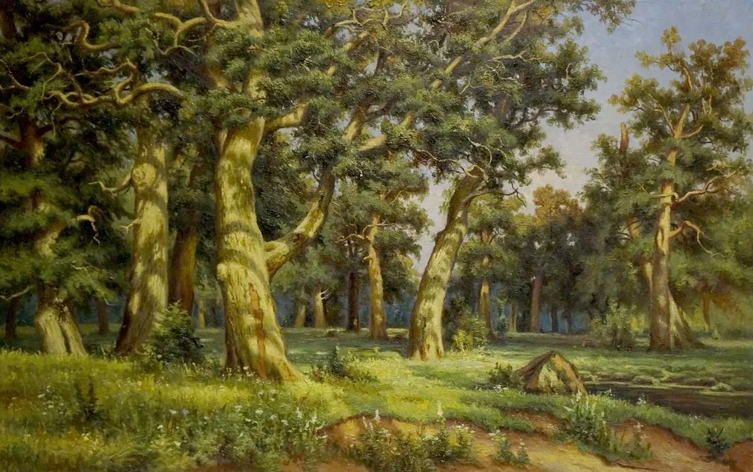 Oil painting Forest landscape