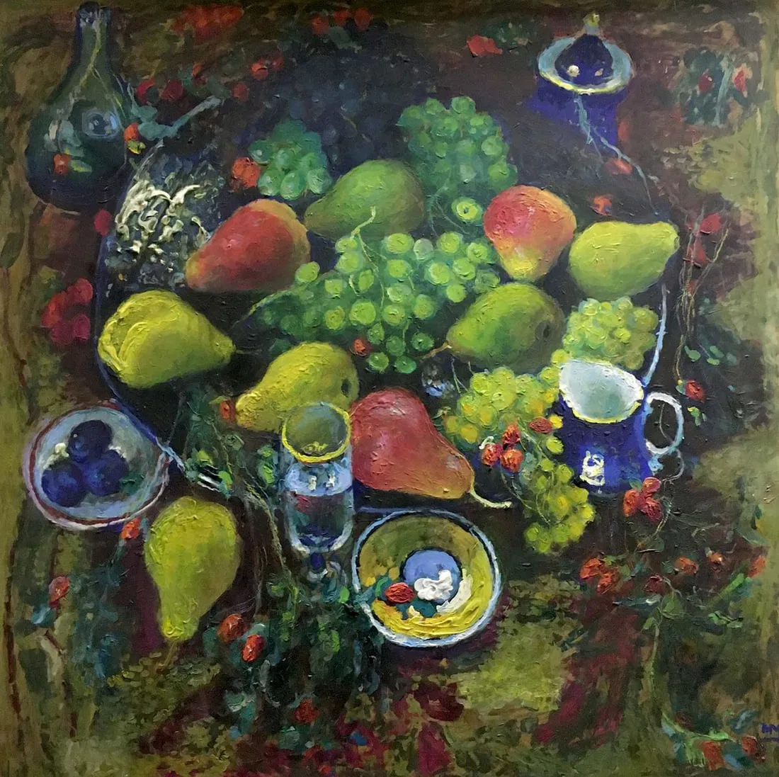 Oil painting Fruit on the table Maksimenko Nikolay Antonovich