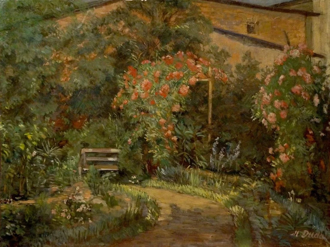 Oil painting Garden blooms Miron Duda