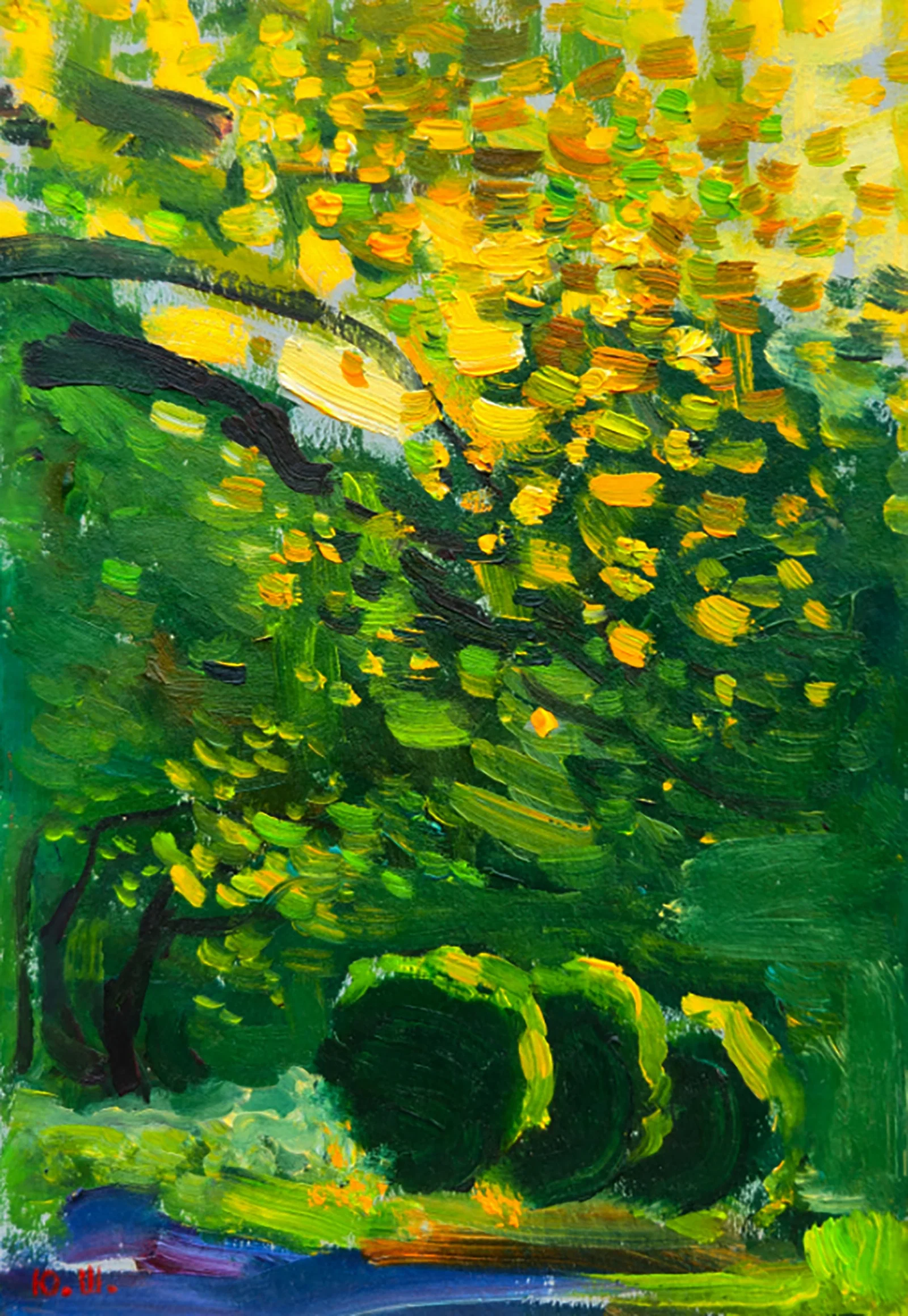 Oil painting Getting lost in the park Yuri Shkrob