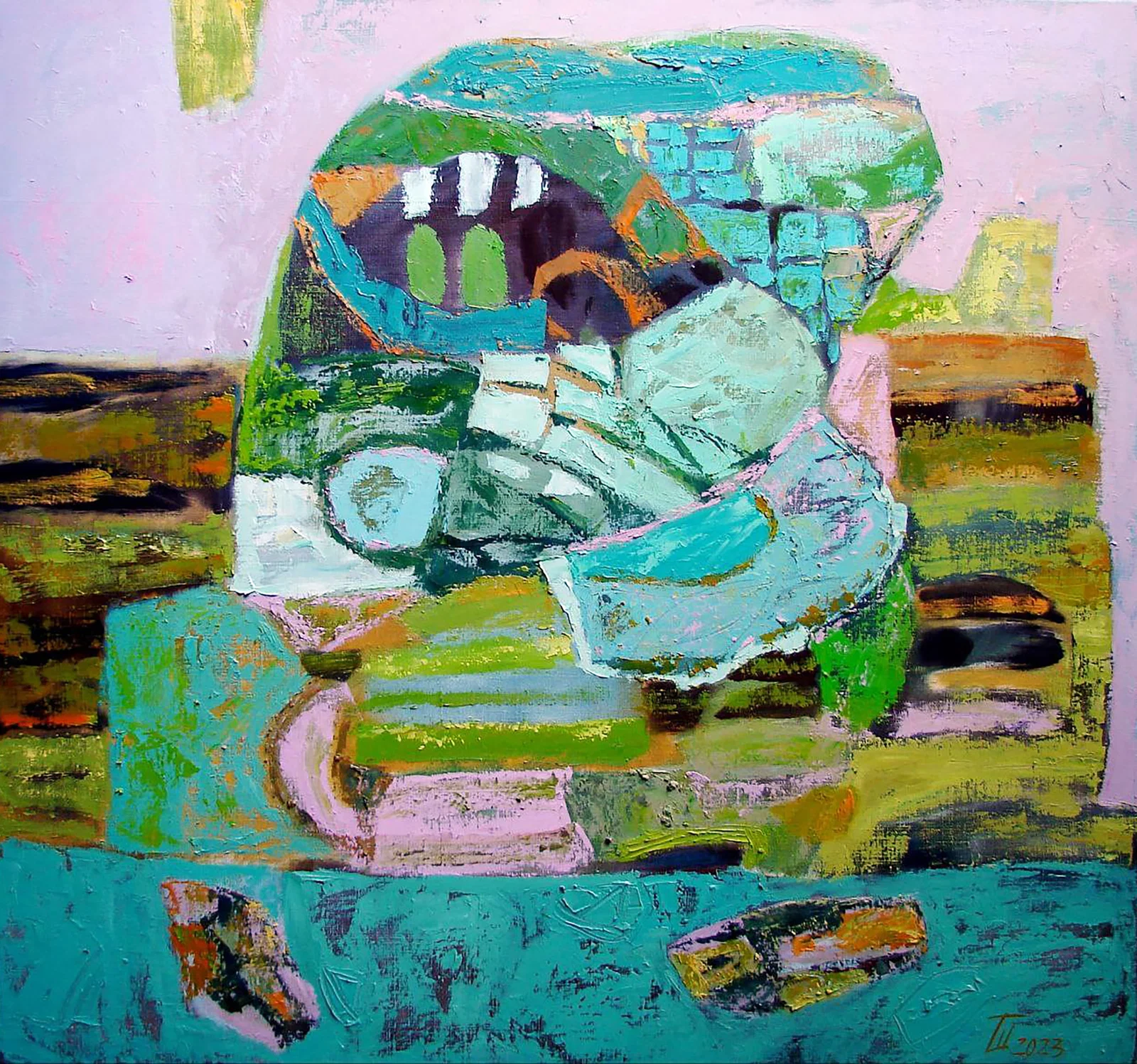 Oil painting Green Memory Tatyana Shulyak