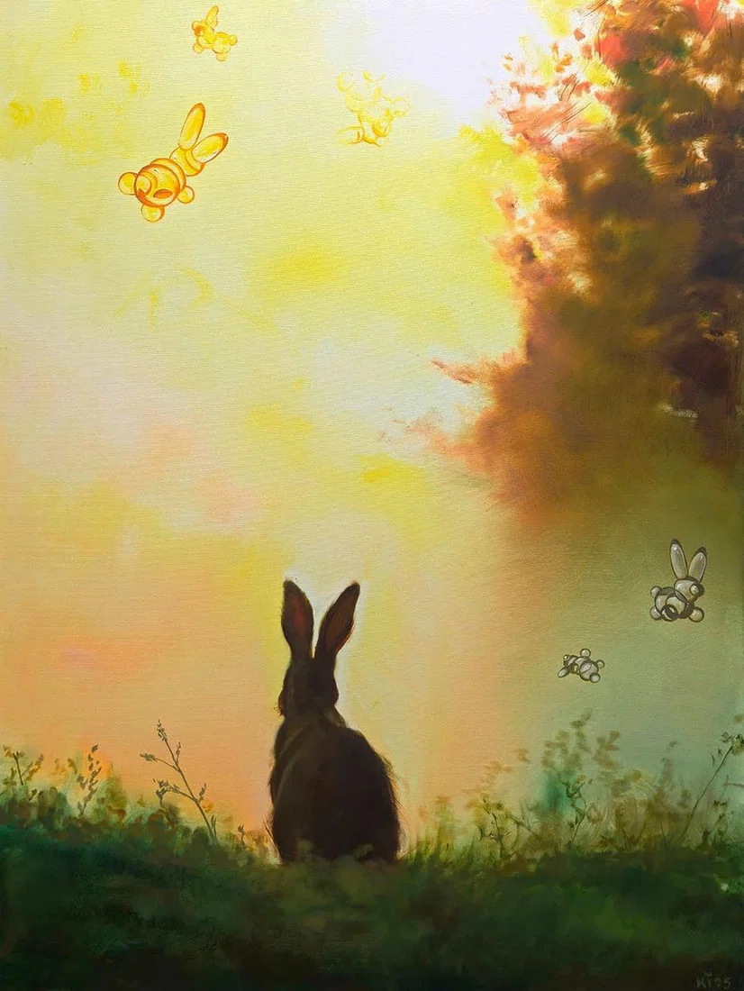 Oil painting Hare in the Fog Igor Konovalov