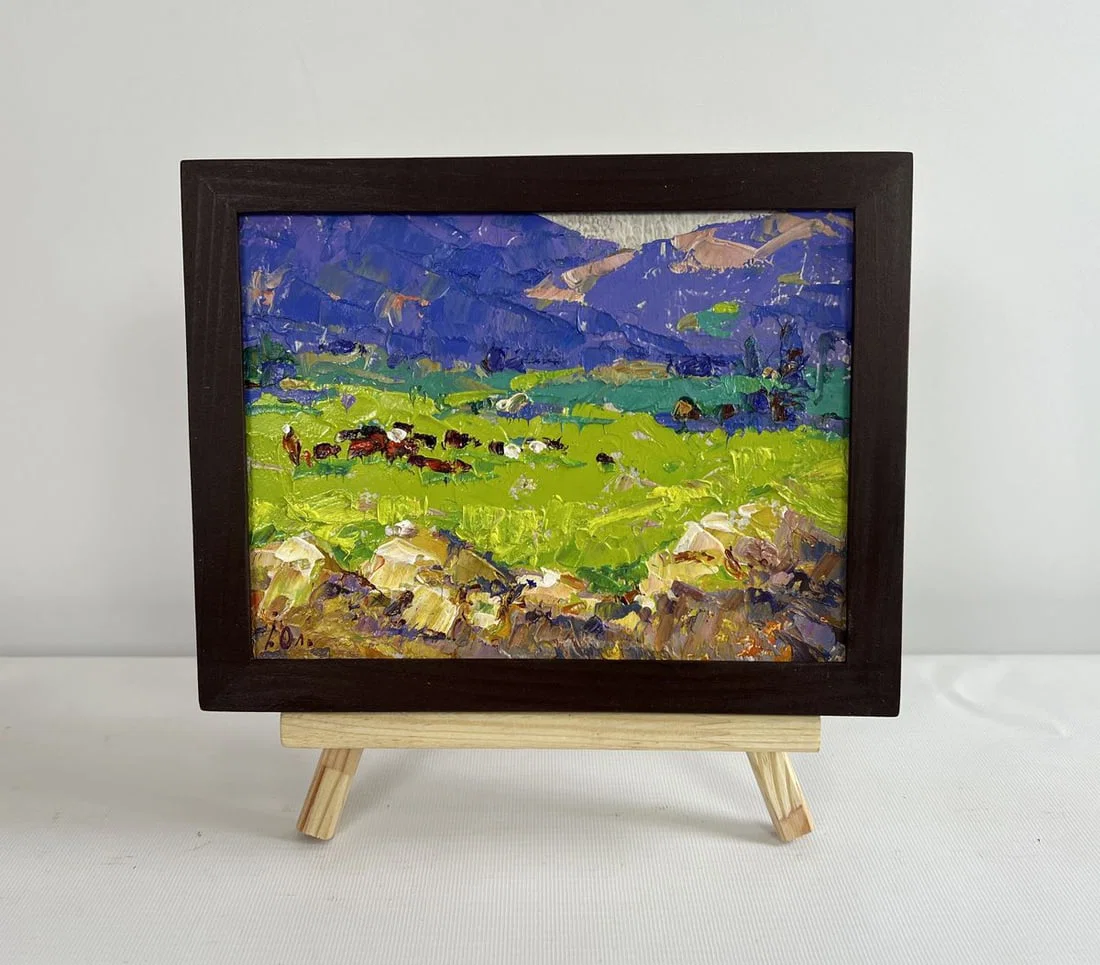 Oil painting In the spring meadows Alex Kalenyuk