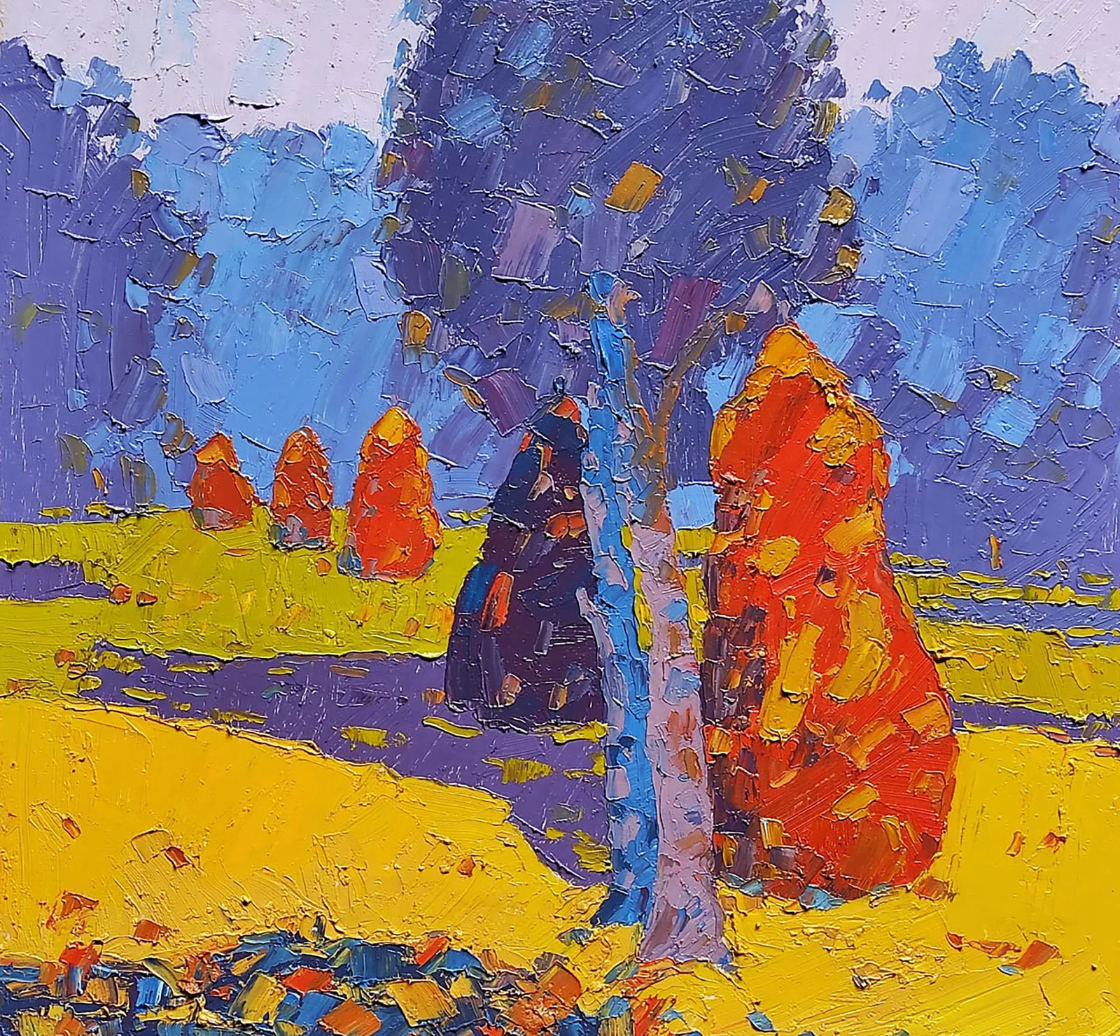 Oil painting In the summer meadows Yaroslav Savchyn