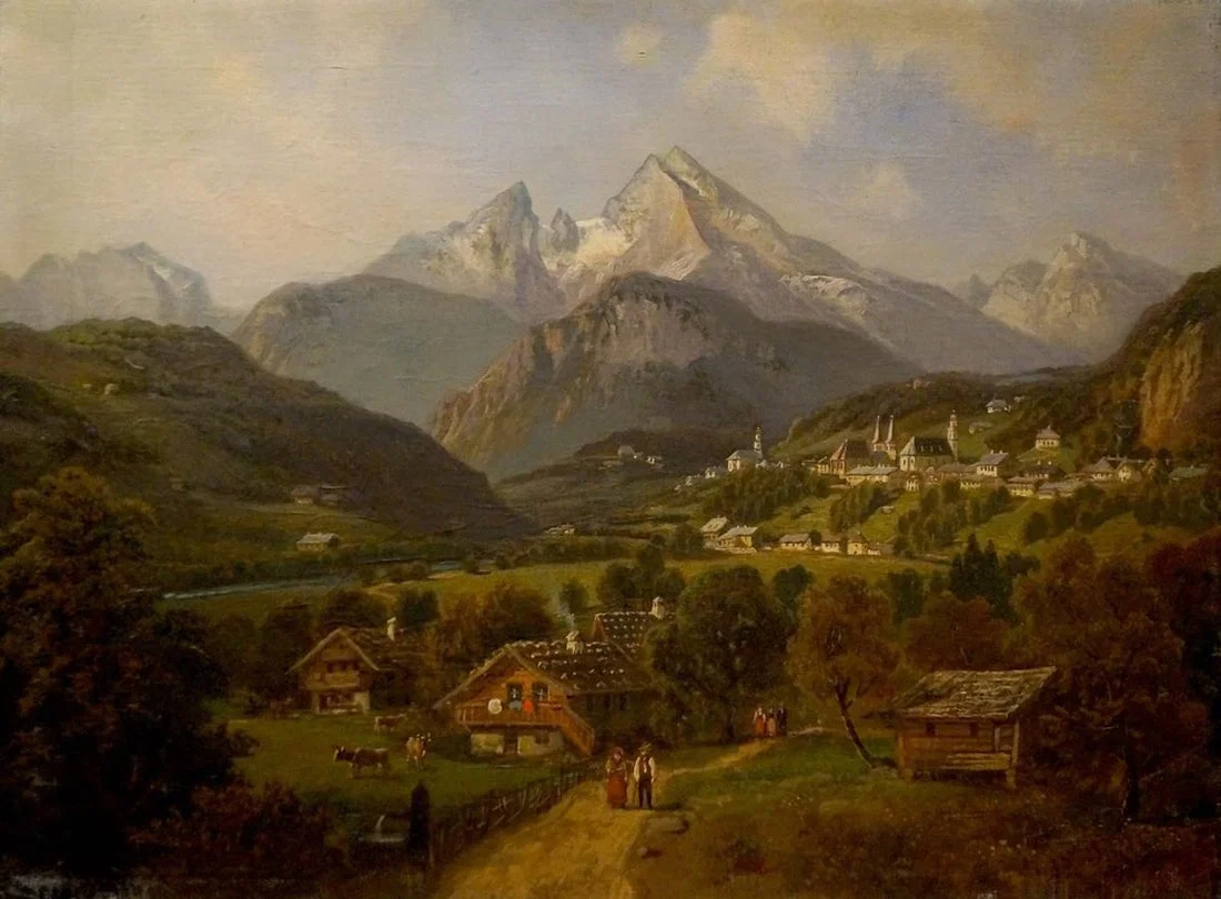 Oil painting Landscape with an amazing place