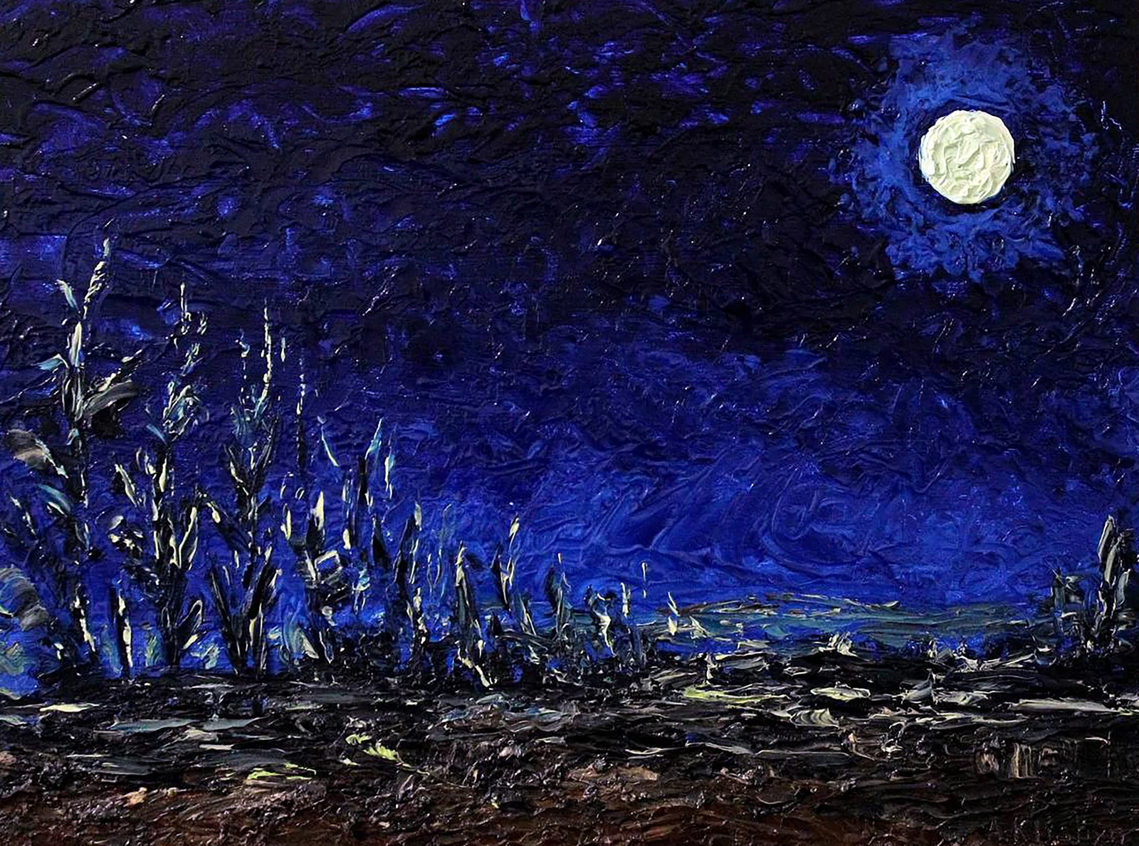 Oil painting Lunar landscape Andriy Klishyn
