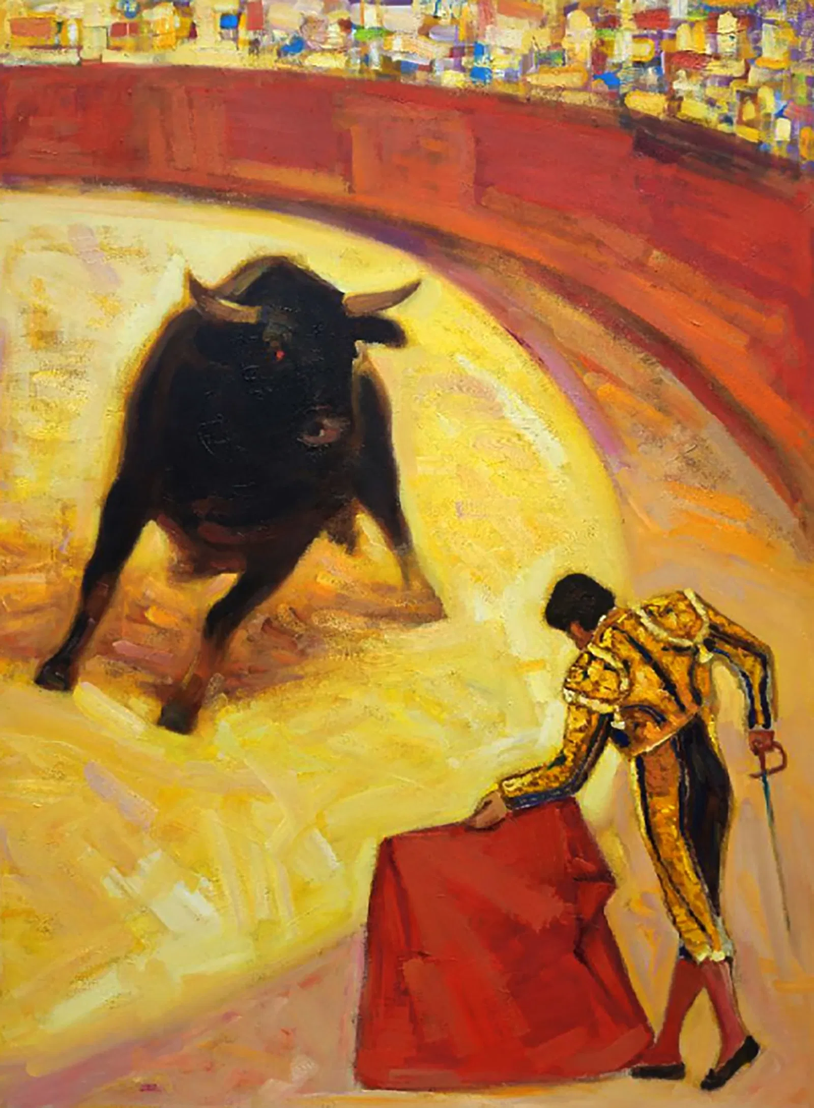 Oil painting Matador fight in the arena Yuri Shkrob