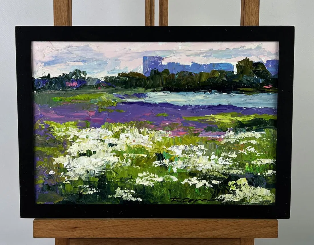 Oil painting Meadows of growing flowers Boris Serdyuk